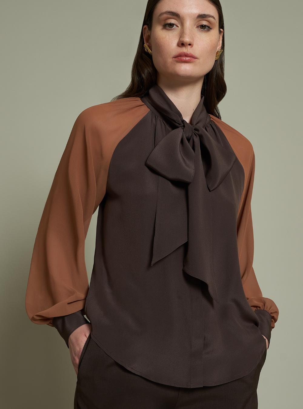 SHIRT WITH CONTRAST BASALTO