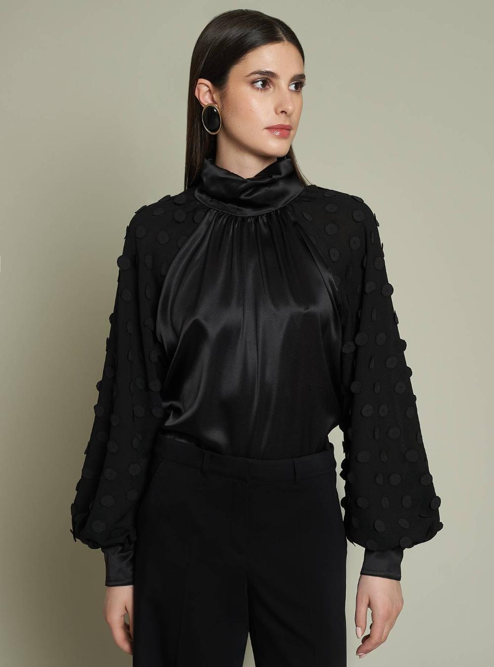 BLOUSE WITH CONTRAST NEVE