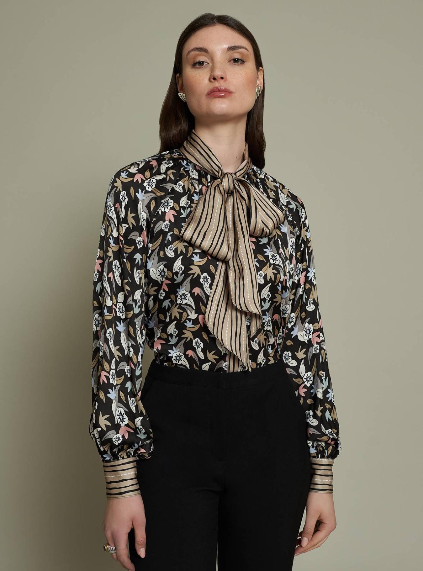 CAMICIA CON CONTRASTO BASALTO