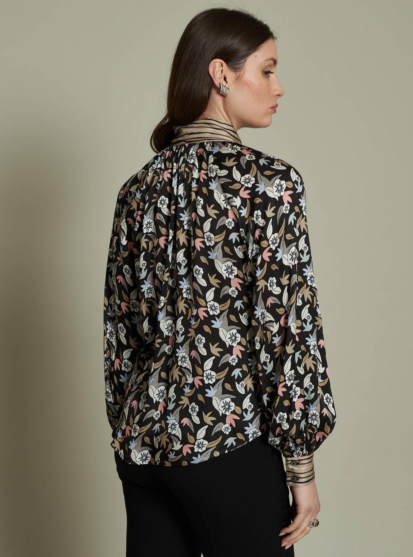 CAMICIA CON CONTRASTO BASALTO
