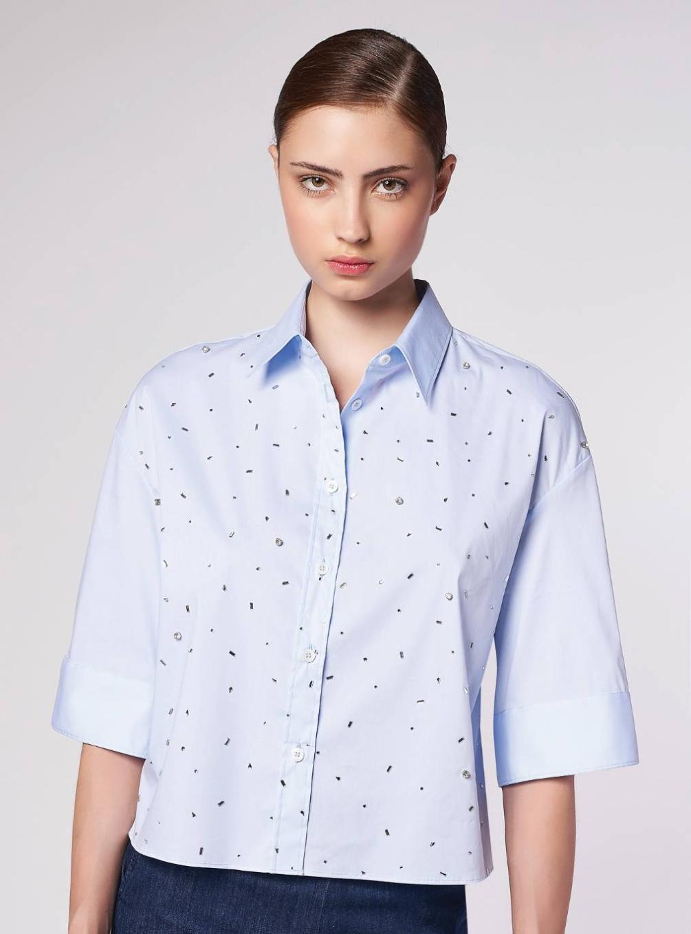 CAMICIA CON APPLICAZIONE ORME